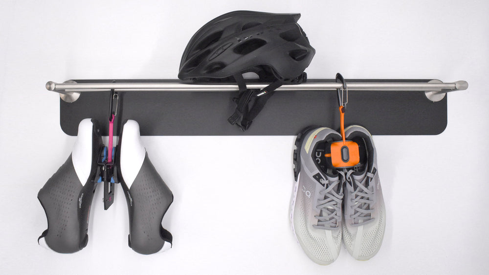 neatcleats and zpurs wall hanger and rails for your cycling needs